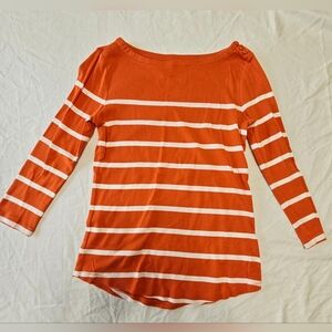 SALE! Women's Orange Striped Charter Club Top (Xsmall)